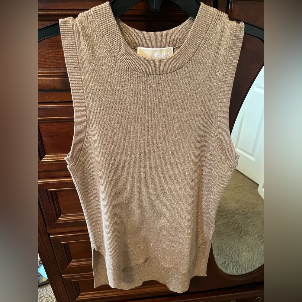 Michael Kors gold shimmer sleeveless pull over top. Gorgeous gold.Never worn!